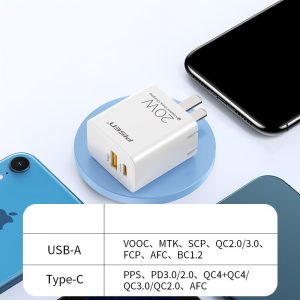 Sạc PISEN Quick QP 20W (USB-A+ Type-C)