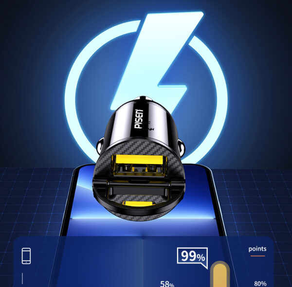 Sạc car Pisen 30w ( USB A + Type-C ), Model : LP-CC59