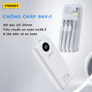 Sạc dự phòng PISEN QUICK PowerFo Library 10000mAh (Led) 20W. Model : TS-D329
