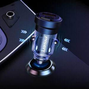 Sạc car Pisen trong suốt ( USB + Type-C  ) , Model : LP-CC51