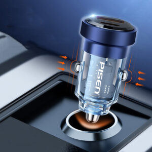 Sạc car Pisen trong suốt ( USB + Type-C  ) , Model : LP-CC51