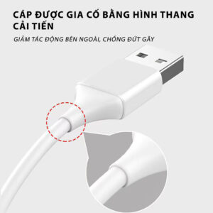 Cáp Pisen Mr White Lightning USB-A 1m - Global. Model: AL05-1000(GLB)