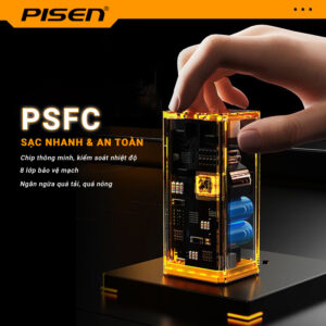 Sạc nhanh đa năng 3 cổng PISEN Pro -Mecha GaNUltra 70W 2C1A CC1200