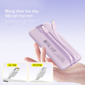 Sạc dự phòng PISEN QUICK POWERLink Round 22.5W 10000mAh
