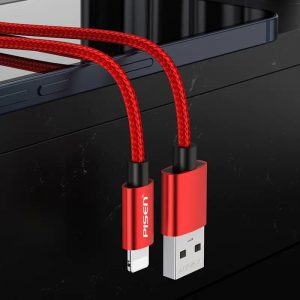 Cáp sạc nhanh PISEN Lightning 2.4A Alu 1000mm