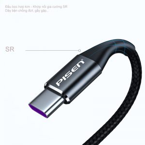 Cáp sạc Pisen Pro Type-C 5A, 50W Coloful - fully compatible - For All - ( LS-TC09-2000 )