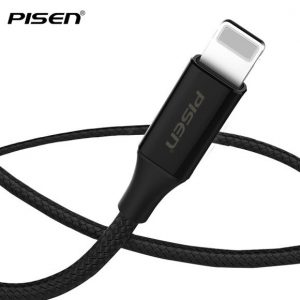 Cáp PISEN Pro Lightning braided 1,2m (Chống đứt & gẫy gập, Nylon bện, Fast 2.4A)