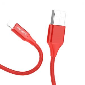 Cáp PISEN Pro Lightning braided 1,2m (Chống đứt & gẫy gập, Nylon bện, Fast 2.4A)