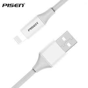 Cáp PISEN Pro Lightning braided 1,2m (Chống đứt & gẫy gập, Nylon bện, Fast 2.4A)